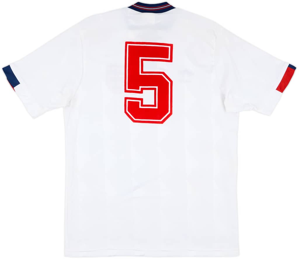1988 England Match Worn Home Shirt #5 (Adams)