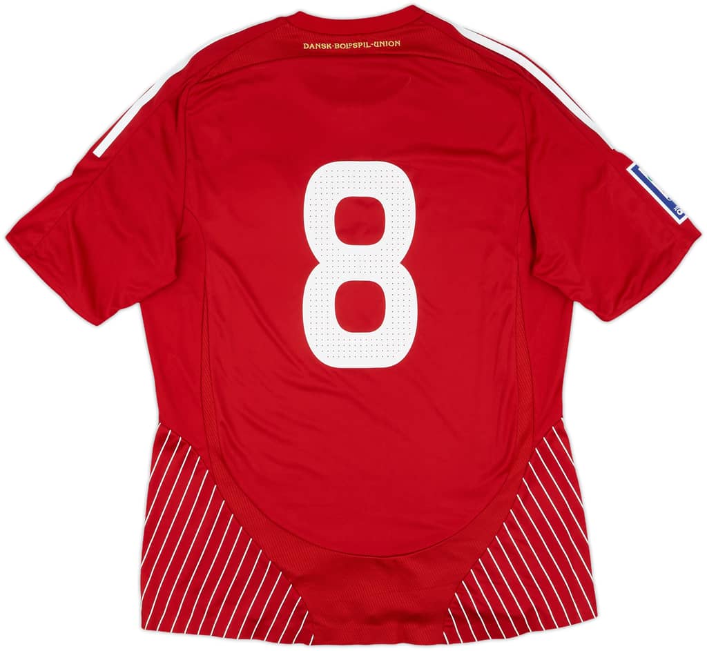 2009 Denmark Match Worn Home Shirt #8 (Rommedahl)