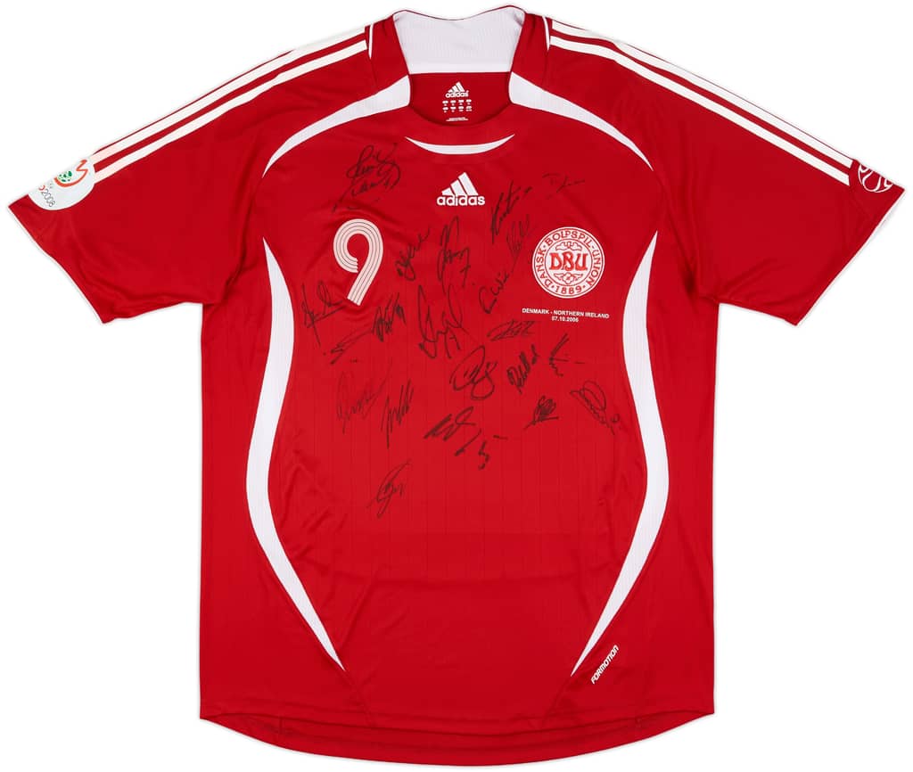 2006 Denmark Match Worn Signed Home Shirt #9 (Tomasson) v Northern Ireland