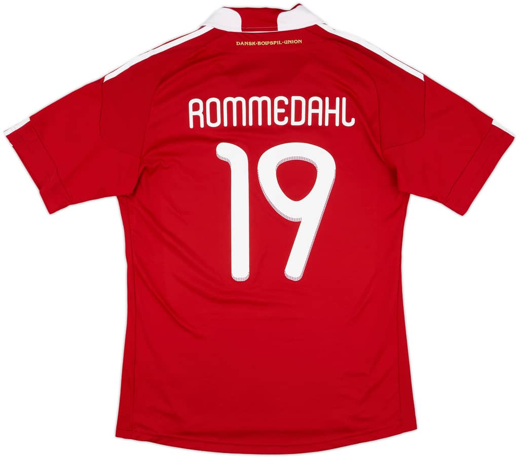2010 Denmark Match Worn Home Shirt Rommedahl #19