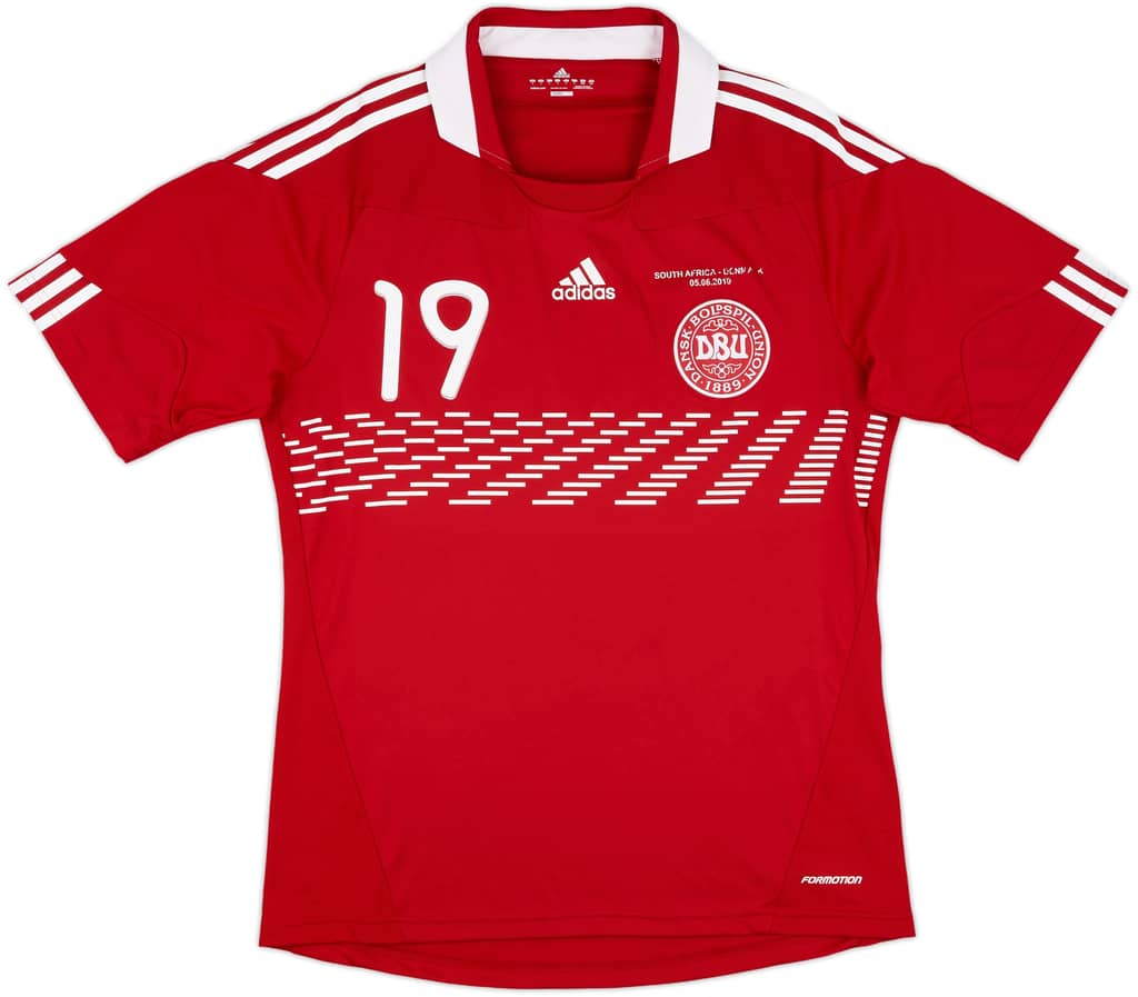 2010 Denmark Match Worn Home Shirt Rommedahl #19