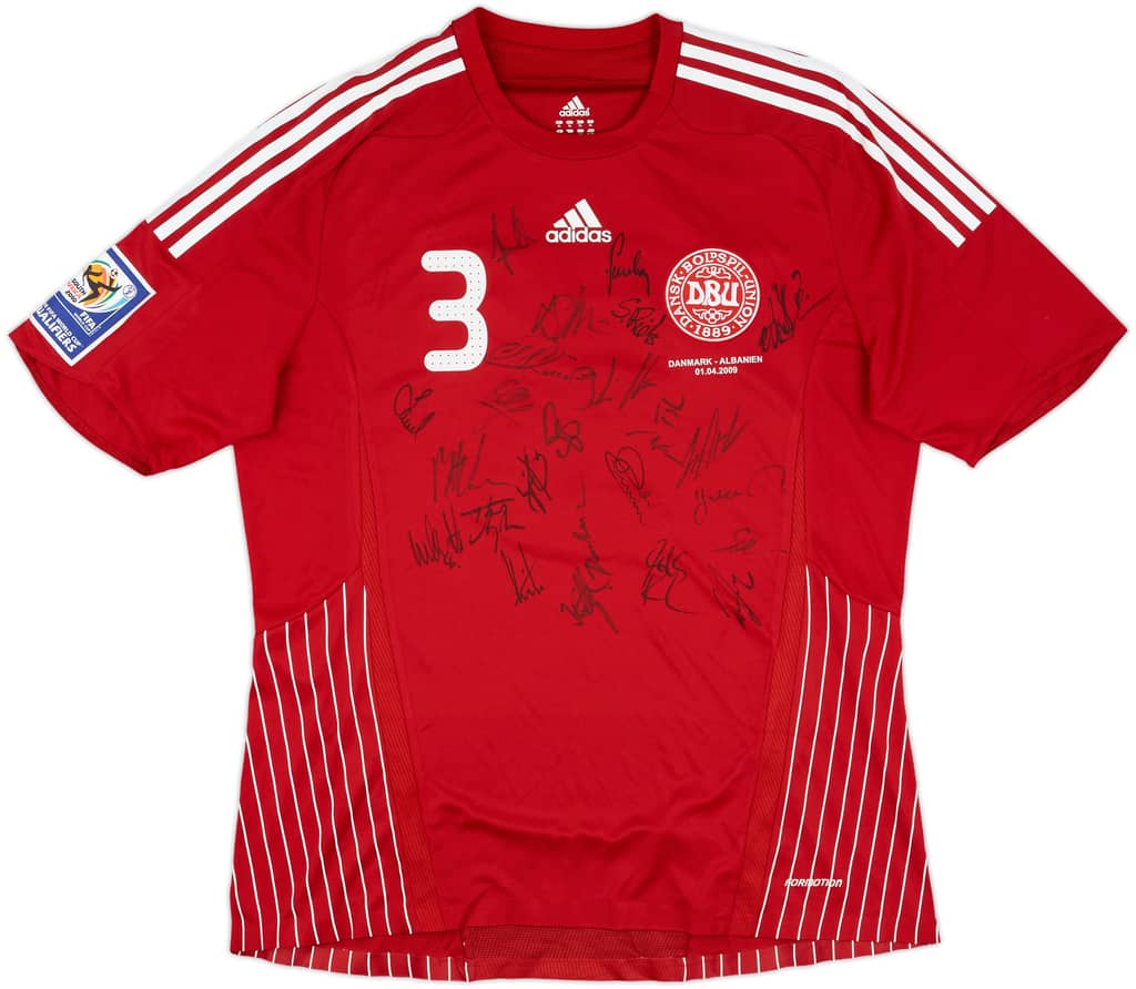 2009 Denmark Match Worn Signed Home Shirt #3 (Andreasen) v Albania