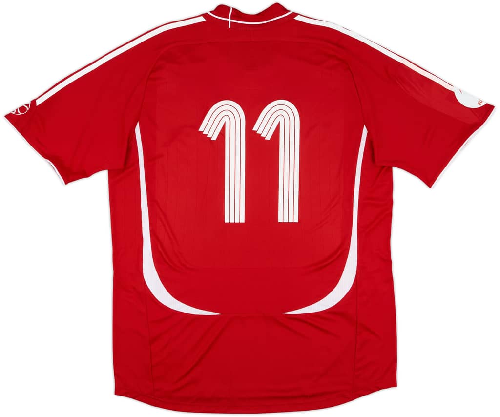 2007 Denmark Match Worn Home Shirt #11 (Rommedahl)