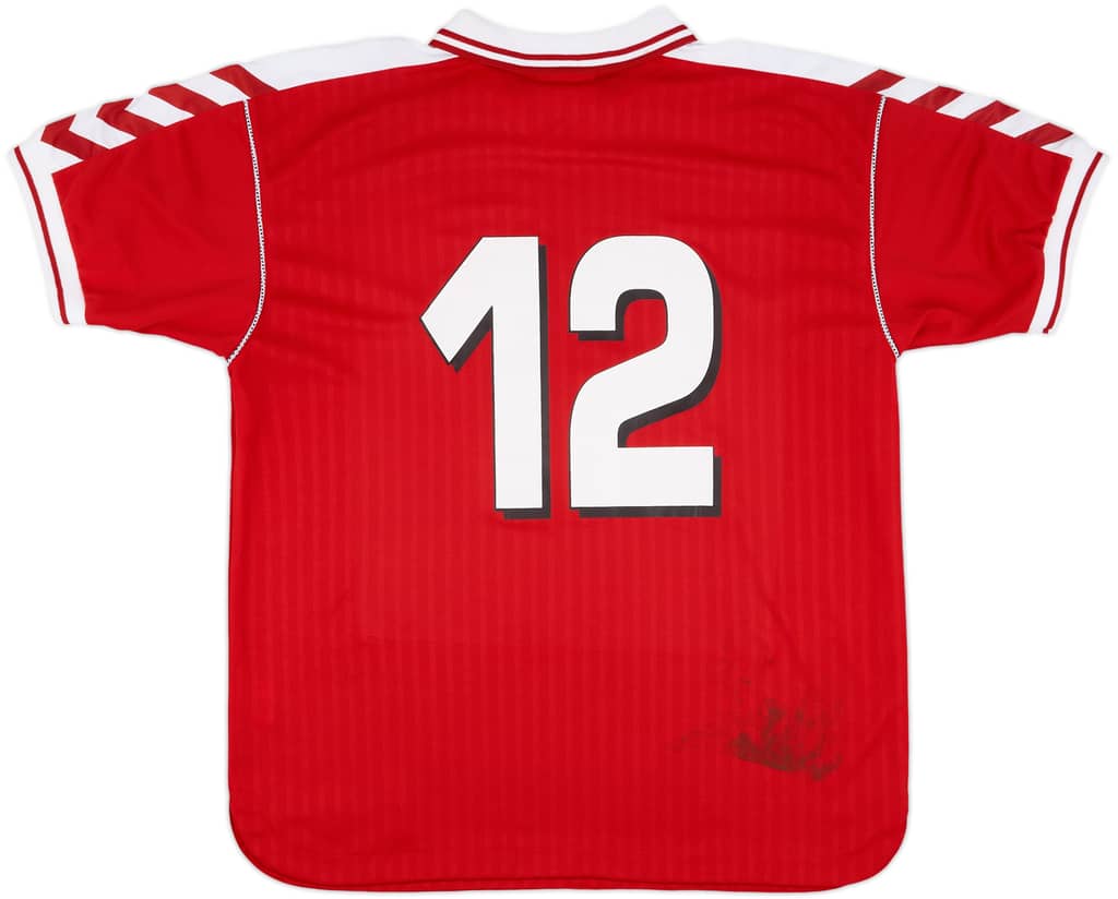 1998-00 Denmark Match Issue Signed Home Shirt #12