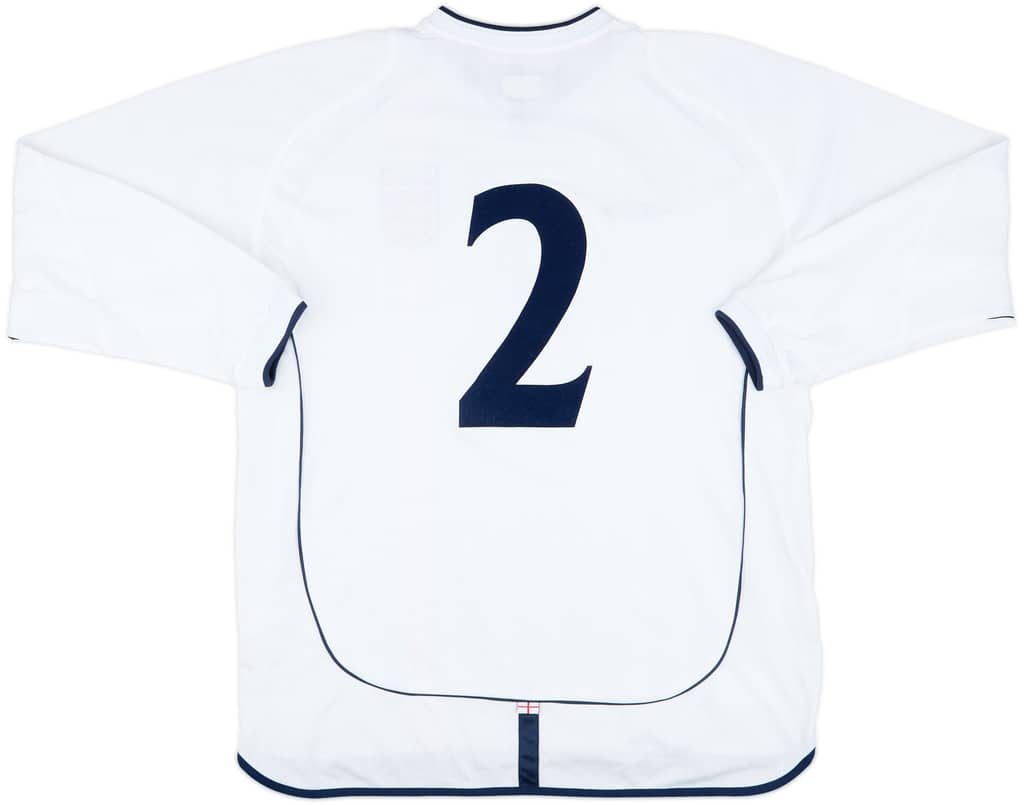 2001-02 England Match Issue Home L/S Shirt #2 (Brown)