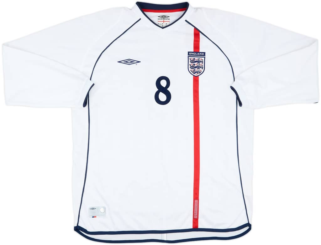 2001-02 England Match Issue Home L/S Shirt #8