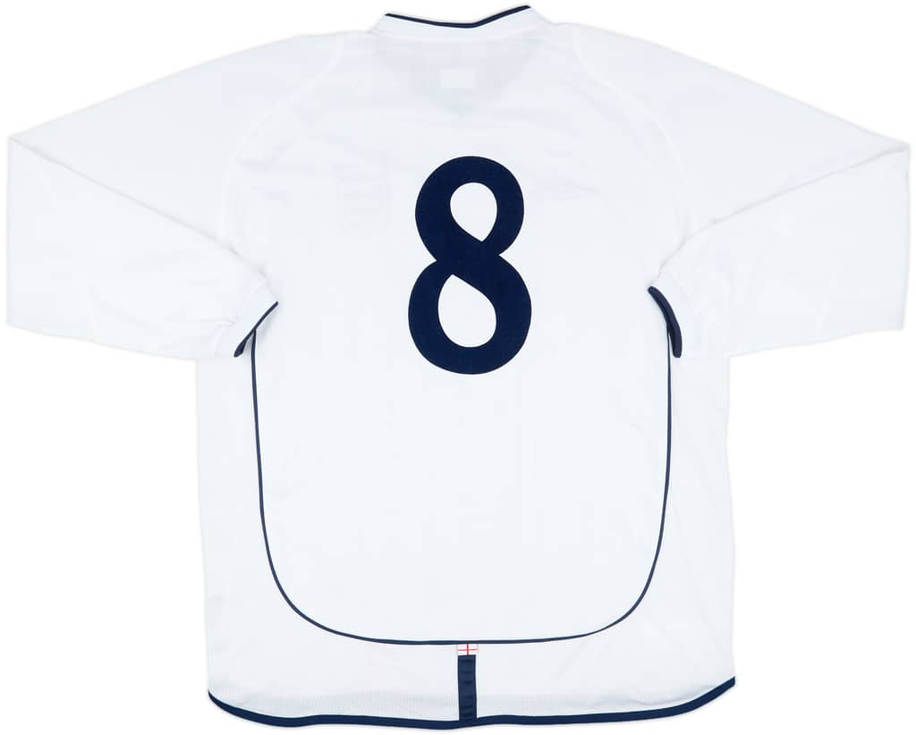 2001-02 England Match Issue Home L/S Shirt #8