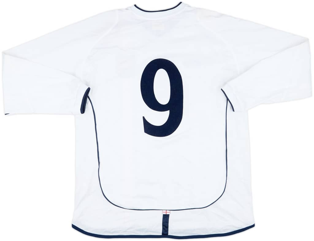 2001 England Match Issue Home L/S Shirt #9 (Cole)