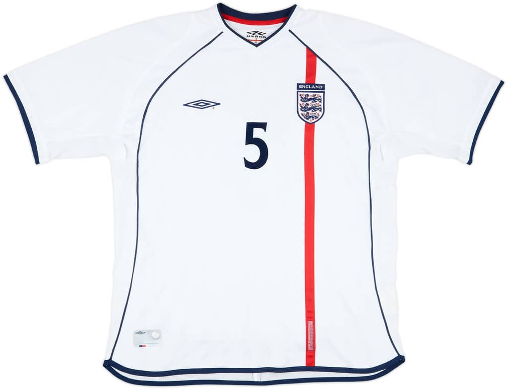 2001-02 England Match Issue Home Shirt #5 (Brown)