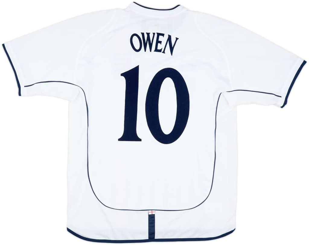 2002 England Match Worn Home Shirt Owen #10 (v Macedonia)