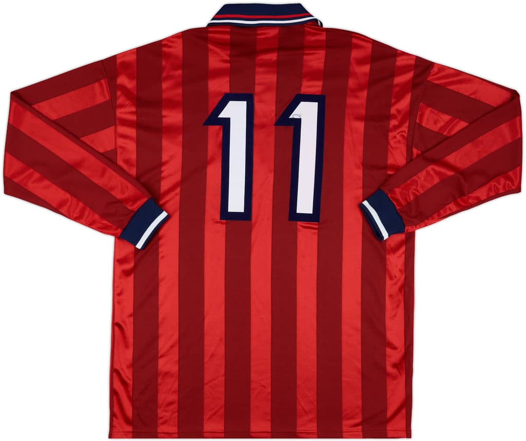 1997-99 England Match Issue Home L/S Shirt #11 (McManaman)