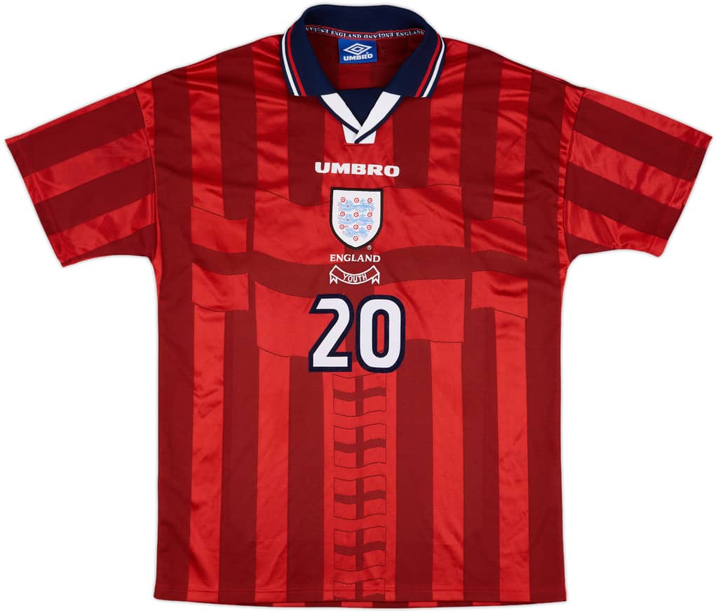 1997-99 England U-18 Match Issue Home Shirt #20