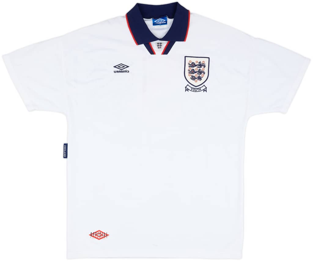 1993 England U-18 Match Issue Home Shirt #5 (Casper)