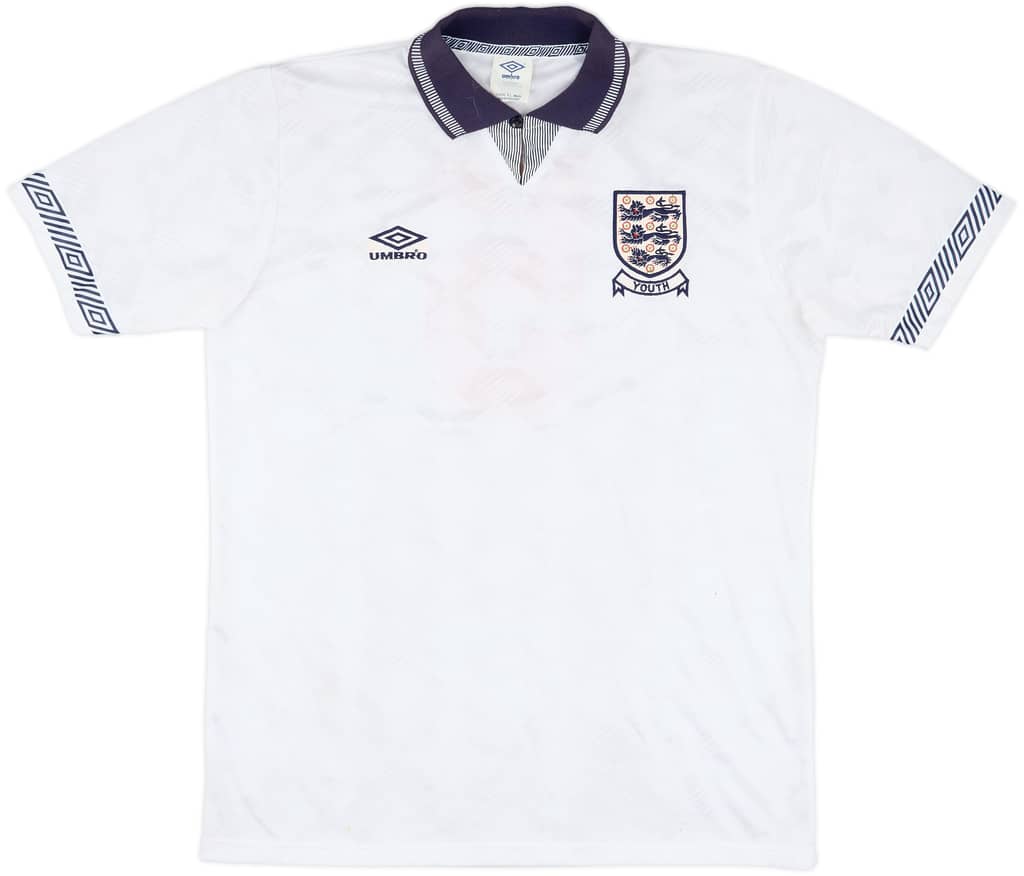 1992 England U-18 Match Issue Home Shirt #5 (Casper)