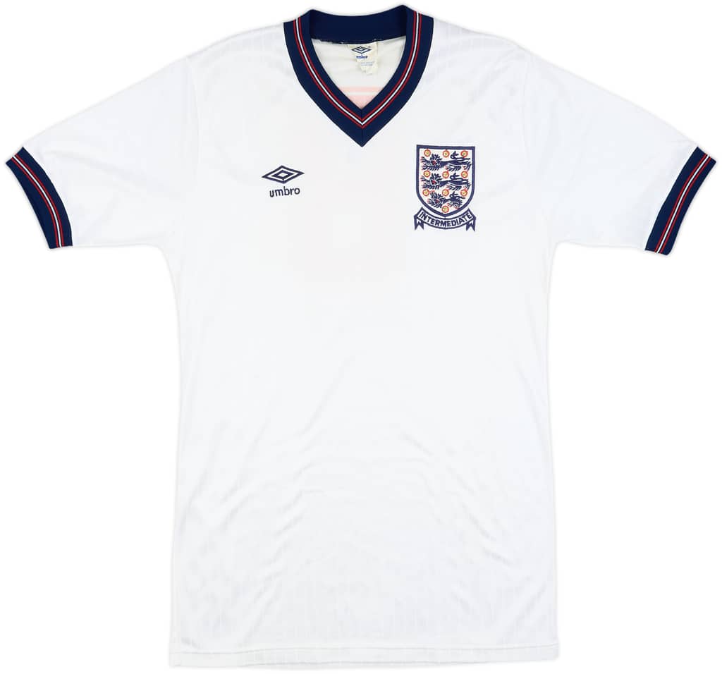 1986 England U-21 Match Issue European Championship Home Shirt #8 (v Denmark)