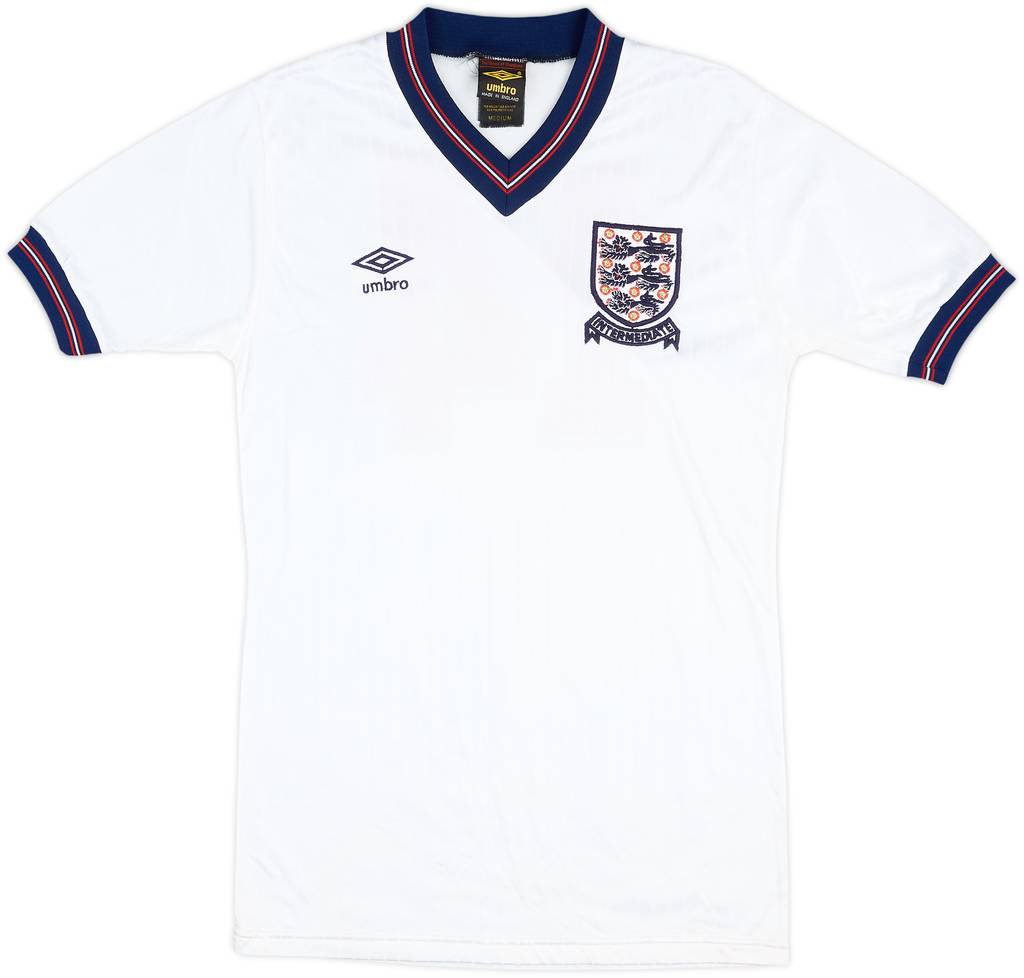 1984 England U-21 Match Issue Home Shirt #14 (McMahon)