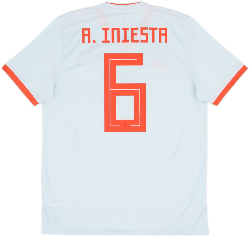 2018-19 Spain Away Shirt A.Iniesta #6 - 8/10 - (S)