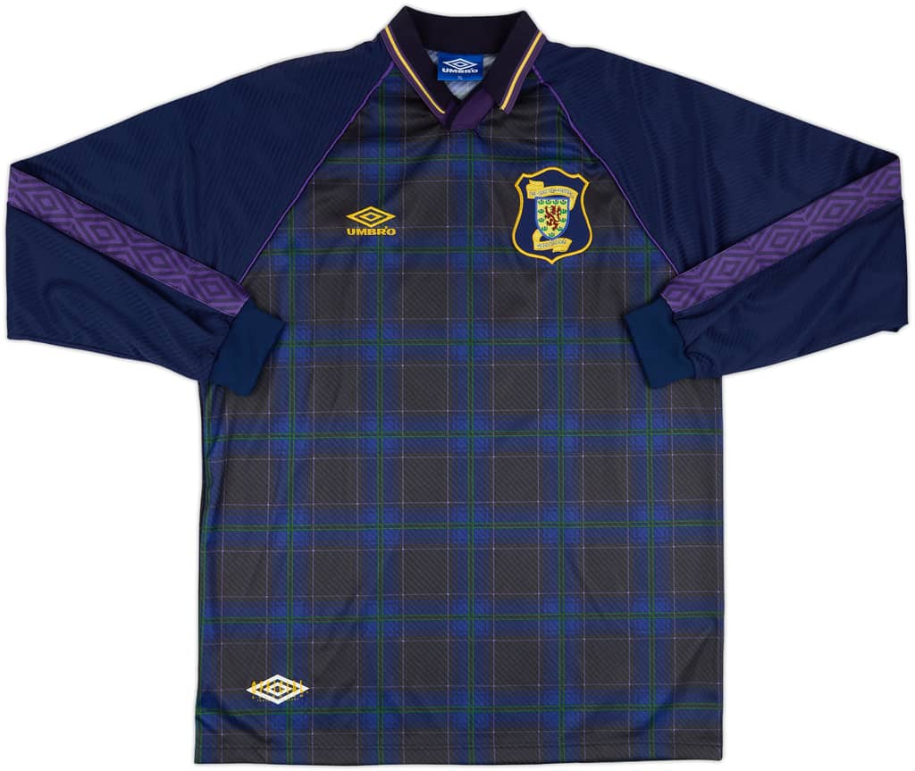 1994 Scotland Match Worn Home L/S Shirt #6 (Levein) v Holland