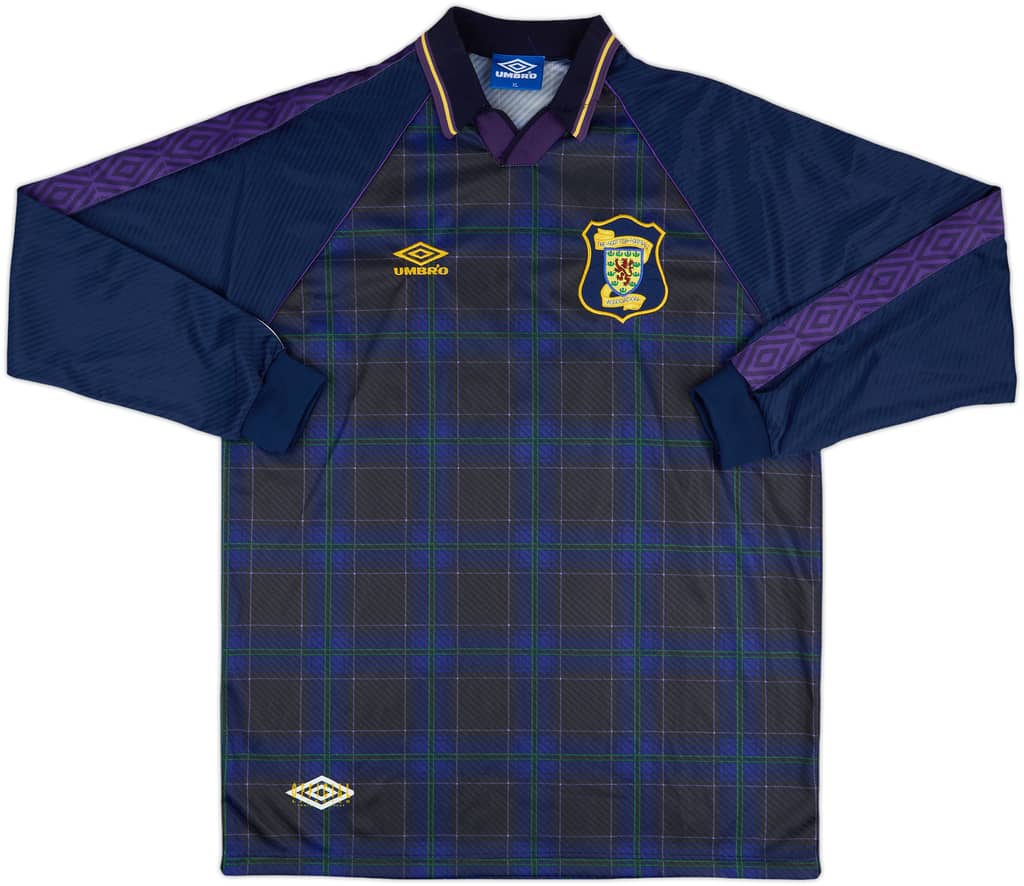 1996 Scotland Match Worn Home L/S Shirt #2 (McKimmie) v Denmark