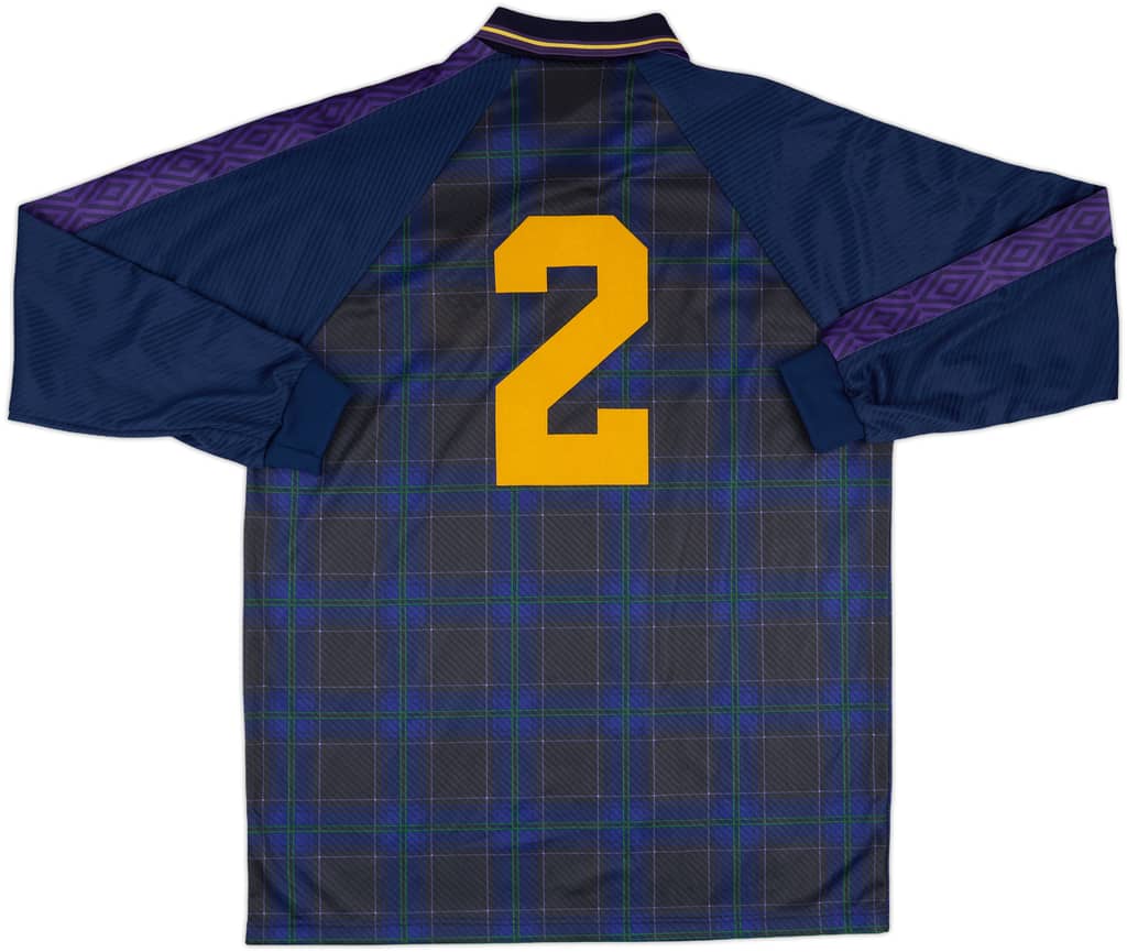1996 Scotland Match Worn Home L/S Shirt #2 (McKimmie) v Denmark