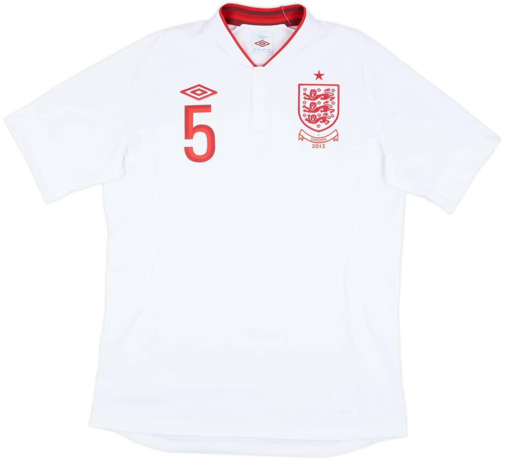 2012 England Match Issue Home Shirt Cahill #5