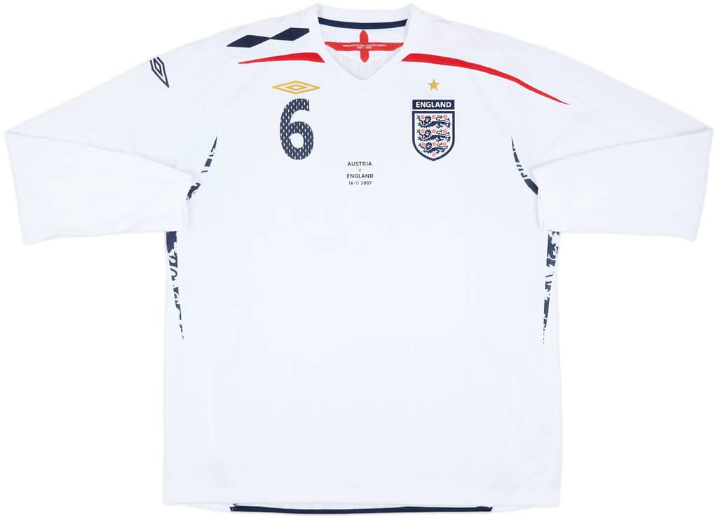2007 England Match Issue Home L/S Shirt Campbell #6