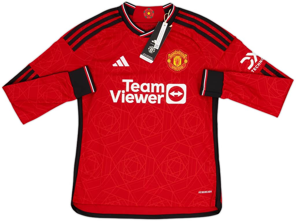 2023-24 Manchester United Home L/S Shirt (M.Boys)