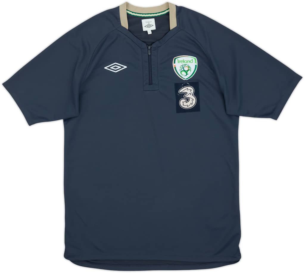 2010-11 Ireland Umbro Player Issue 1/4 Zip Polo Shirt - 8/10 - (L)