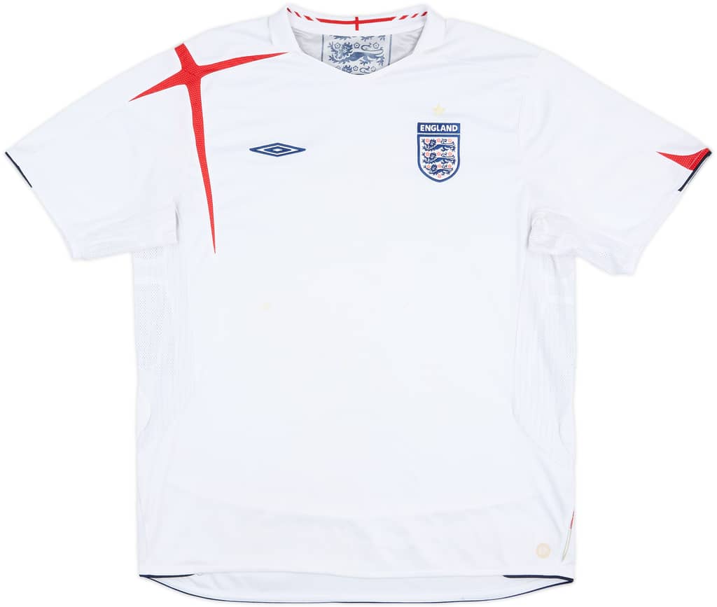 2005-07 England Home Shirt - 4/10 - (XXL)