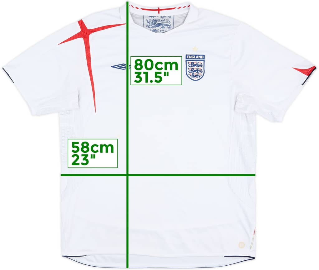 2005-07 England Home Shirt - 4/10 - (XXL)