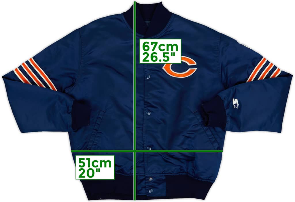 1980s Chicago Bears Starter Satin Varsity Jacket - 7/10 - (M)