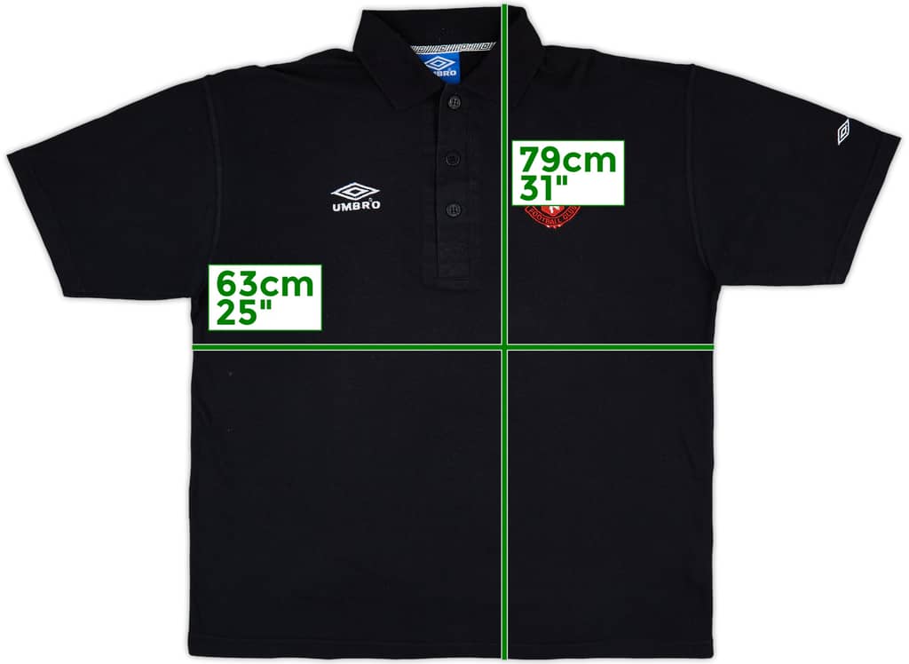 1996-97 Manchester United Umbro Polo Shirt - 8/10 - (L)