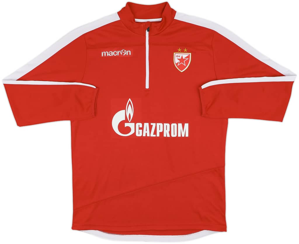 2017-18 Red Star Belgrade Macron 1/4 Zip Training Top - 9/10 - (XL)