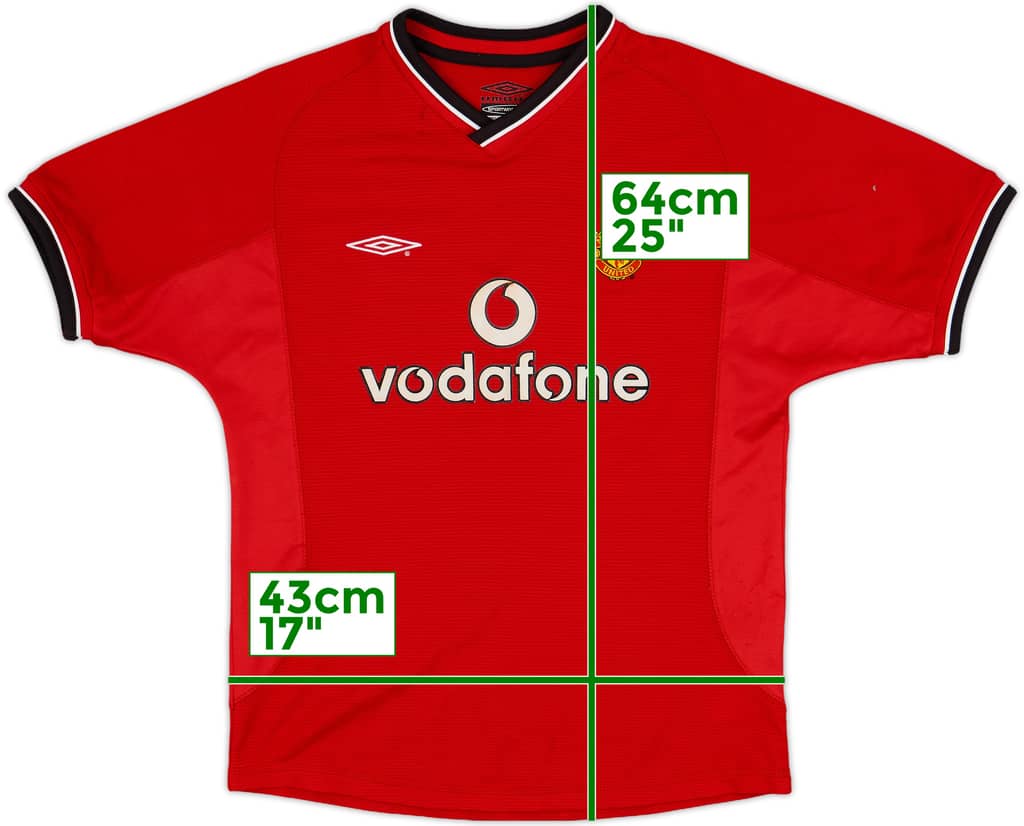 2000-02 Manchester United Home Shirt - 9/10 - (M.Boys)