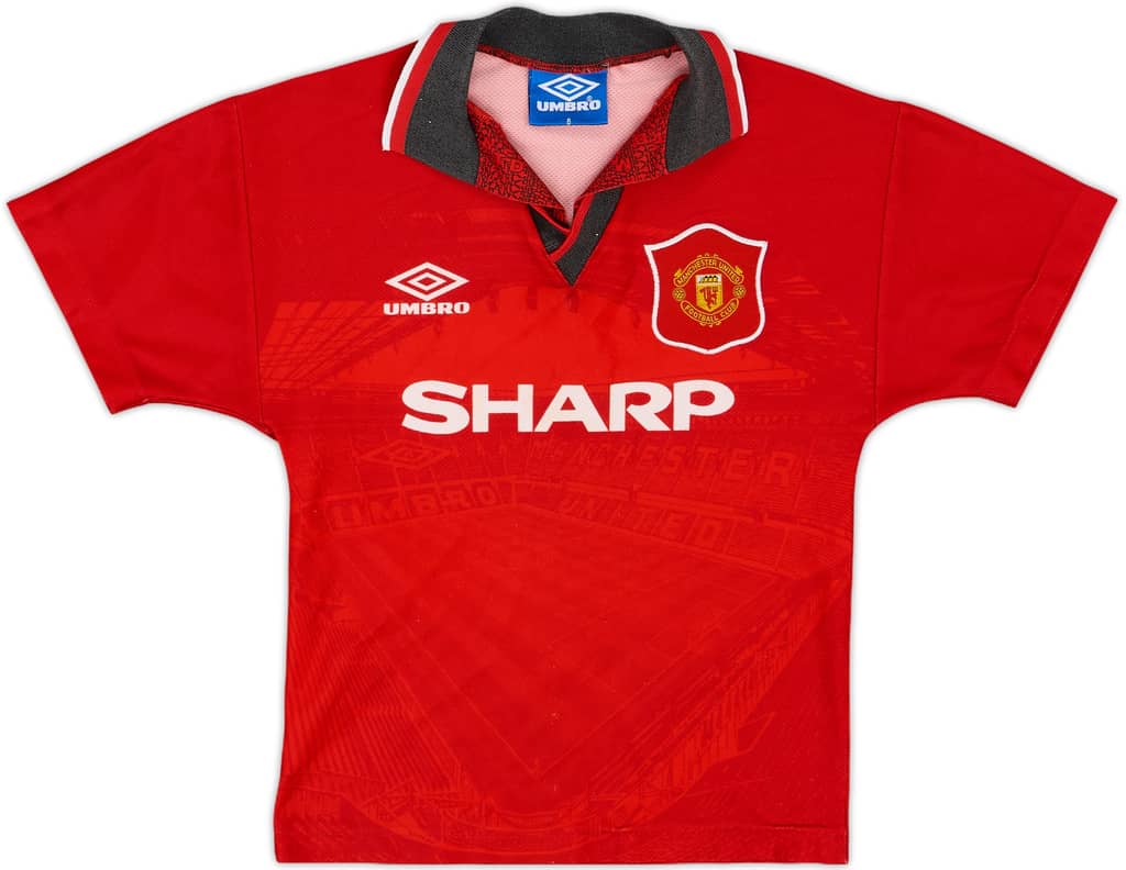 1994-96 Manchester United Home Shirt - 8/10 - (S.Boys)