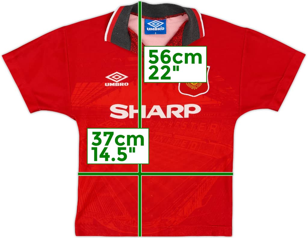 1994-96 Manchester United Home Shirt - 8/10 - (S.Boys)