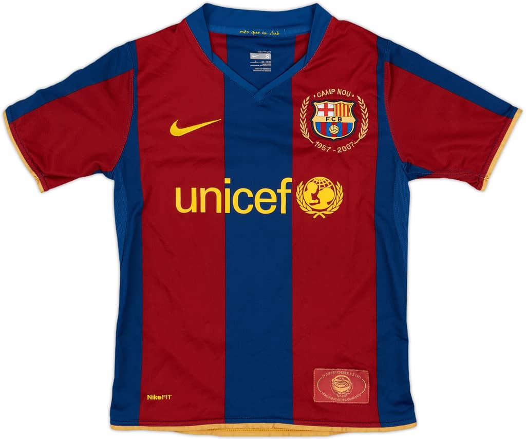 2007-08 Barcelona Home Shirt - 9/10 - (S.Boys)