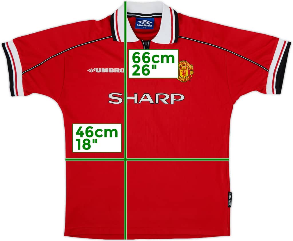 1998-00 Manchester United Home Shirt - 9/10 - (L.Boys)