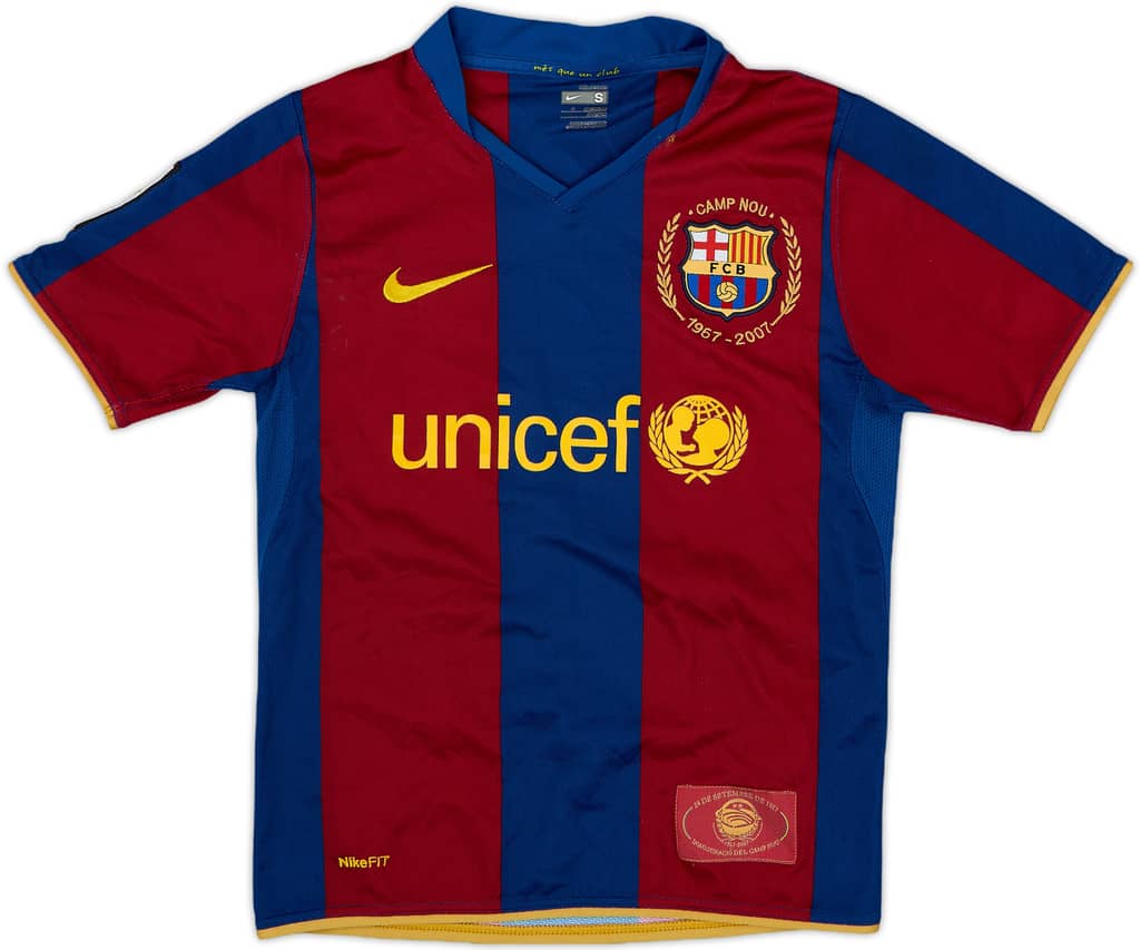 2007-08 Barcelona Home Shirt - 8/10 - (S.Boys)