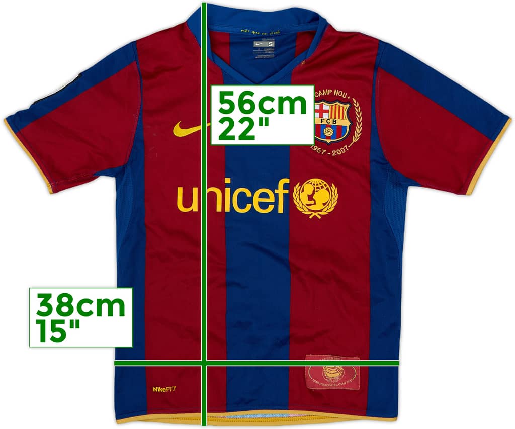 2007-08 Barcelona Home Shirt - 8/10 - (S.Boys)