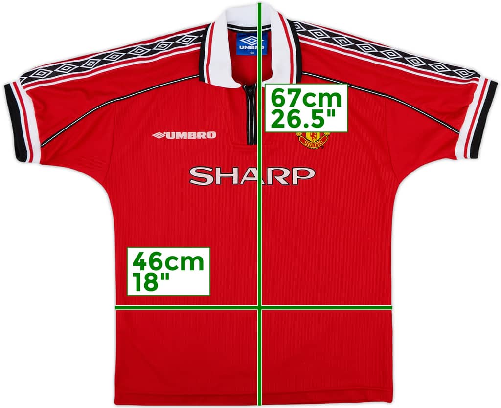 1998-00 Manchester United Home Shirt - 9/10 - (L.Boys)