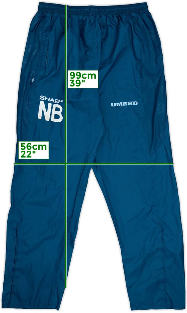 1996-97 Manchester United Umbro Staff Issue Track Pants/Bottoms 'NB' - 9/10 - (L)