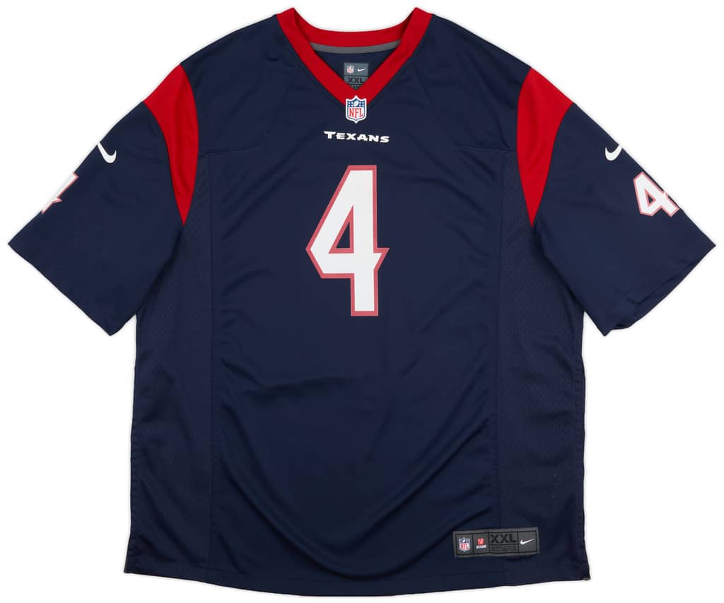 2017 Houston Texans Watson #4 Nike Game Home Jersey (Very Good) XXL