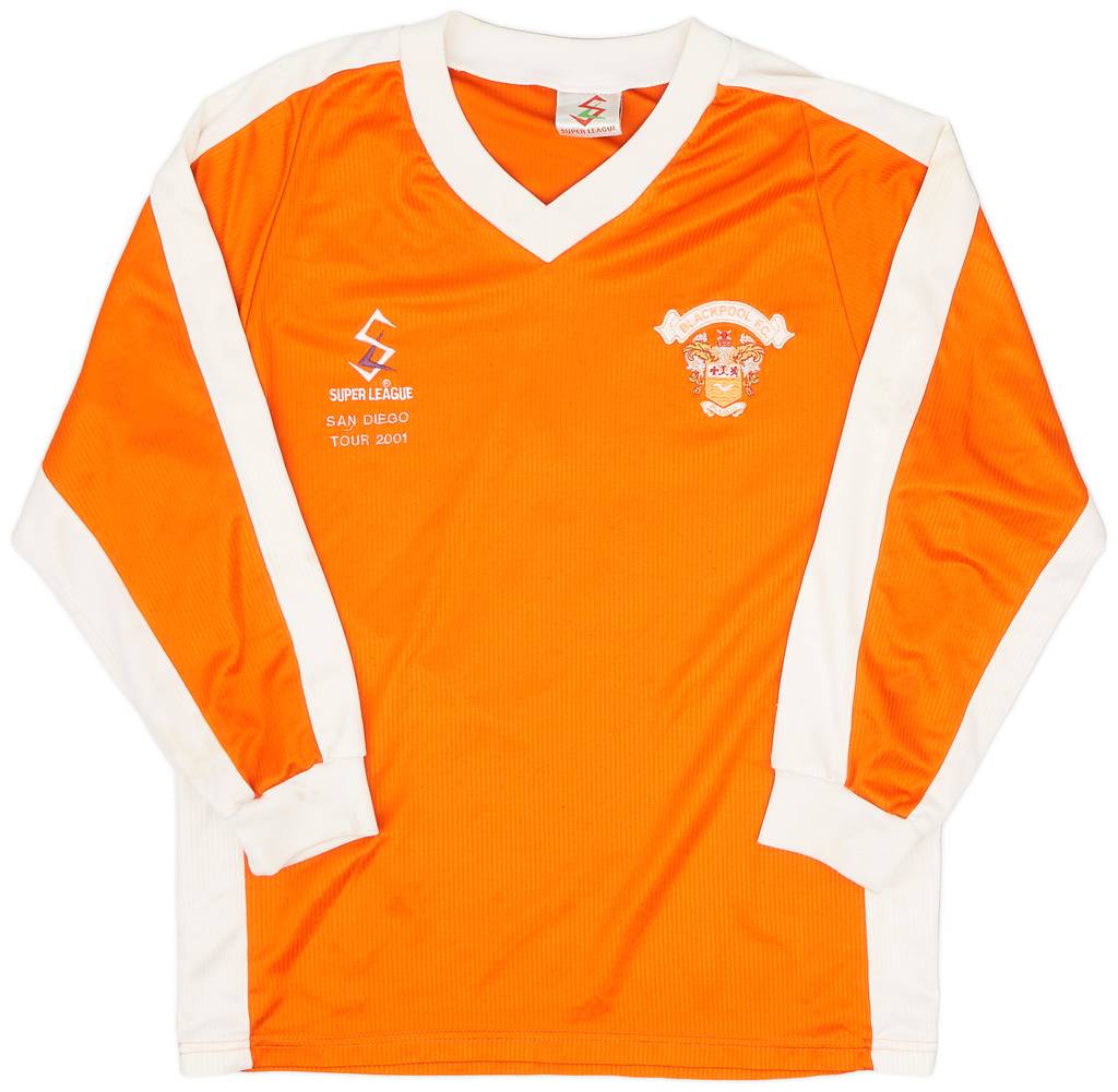 1999-01 Blackpool 'San Diego Tour 2001' L/S Home Shirt #5 - 7/10 - (XL.Boys)