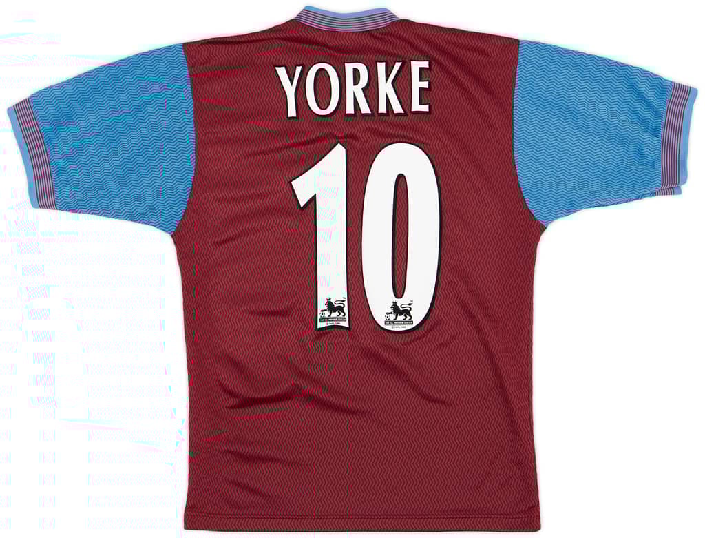 1997-98 Aston Villa Home Shirt Yorke #10 - 6/10 - (S)