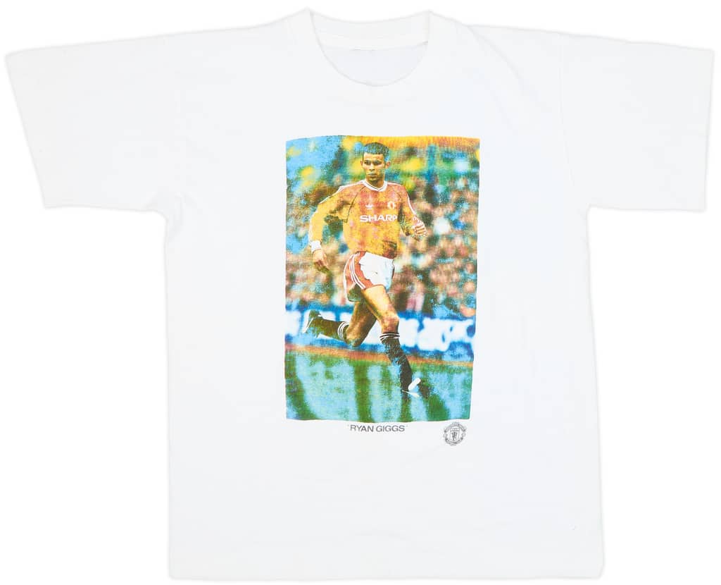 1991-92 Manchester United 'Ryan Giggs' Graphic Fan Tee - 7/10 - (M)