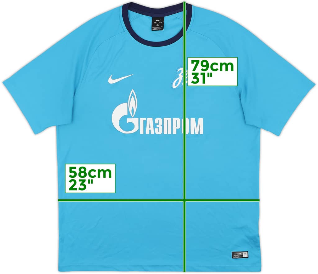 2017-18 Zenit St. Petersburg Basic Home Shirt - 9/10 - (XL)
