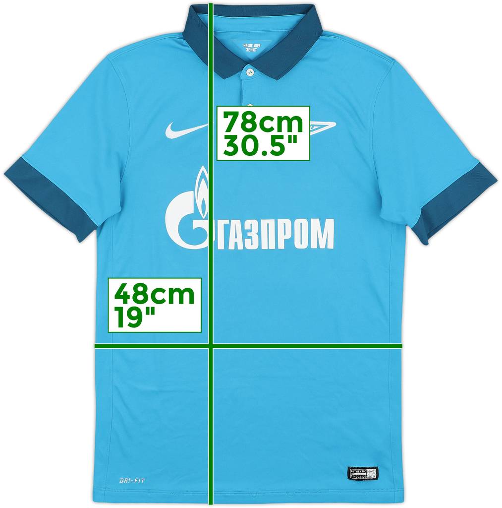 2014-15 Zenit St. Petersburg Home Shirt - 8/10 - (S)