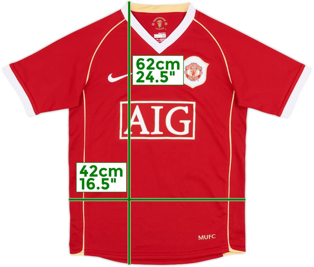 2006-07 Manchester United Home Shirt - 9/10 - (M.Boys)