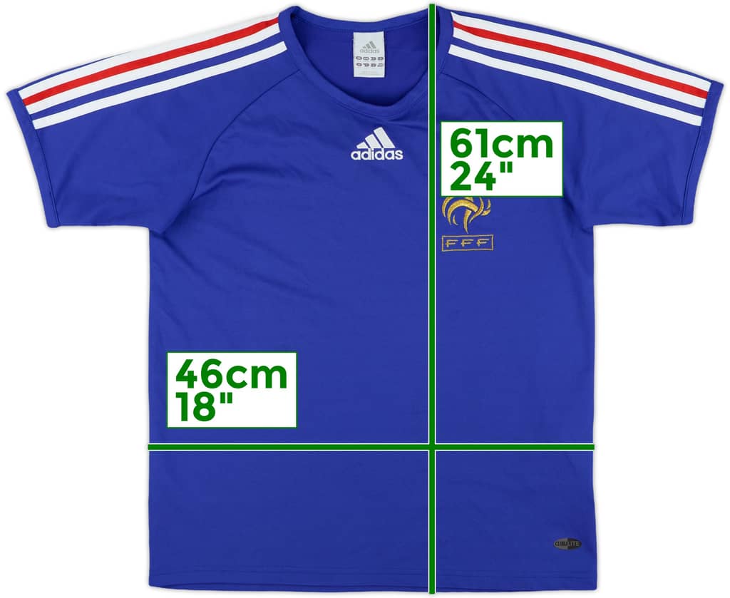 2007-08 France Basic Home Shirt - 9/10 - (XL.Boys)